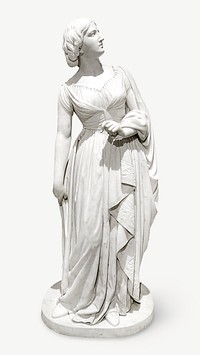 Woman marble statue isolated graphic psd