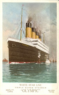 RMS Olympic was the lead ship of the Olympic class ocean liners built for the White Star Line, which also included Titanic and Britannic. Unlike her sisters, Olympic served a long and illustrious career (1911 to 1935), becoming known as "Old Reliable."