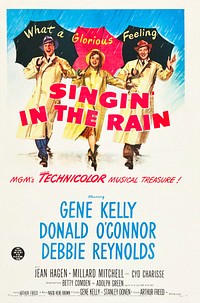 Poster for the American theatrical run of the 1952 musical film Singin' in the Rain.