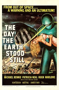 Theatrical poster for the American release of the 1951 film The Day the Earth Stood Still.