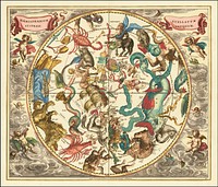 Celestial chart - Haemisphaerium Stellatum Australe Antiquum