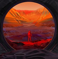 PIA23900: NASA Astronaut Stands on Mars (Illustration)https://photojournal.jpl.nasa.gov/catalog/PIA23900This illustration shows an astronaut on Mars, as viewed through the window of a spacecraft. NASA hopes to return astronauts to the Moon and test technology there that will be useful for sending the first astronauts to Mars.