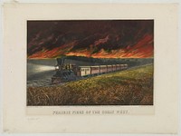 Prairie fires of the great west (1872) by Currier & Ives