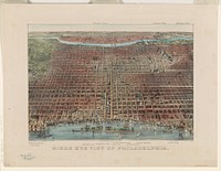 Bird's-eye view of Philadelphia  drawn and engraved expressly for Harper's Weekly from sketches (1872) by Theodore R. Davis.