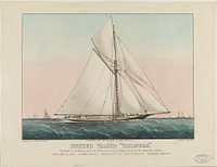 Cutter Yacht "Thistle": Designed by G.L. Watson. Built by D.W. Henderson & Co. Glasgow. Owned by Mr. James Bell, Glasgow (1887) by Currier & Ives