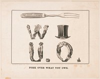 Fork over what you owe (1868) by Currier & Ives