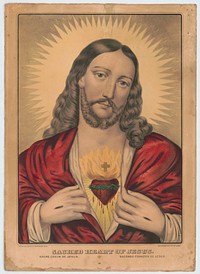 Sacred Heart of Jesus: Sacre ́Coeur de Jesus  Saǵrado Coŕazon de Jesus between 1835 and 1856 by N. Currier