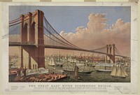 The great East River suspension bridge--Connecting the cities of New York and Brooklyn  Parsons & Atwater, del (1874) by Currier & Ives