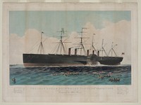 The iron steam ship "Great Eastern" 22,500 tons: constructed under the direction of I.K. Brunel, F.R.S. -- D.C.L. commanded by Capt. William Harrison (1858) by Currier & Ives