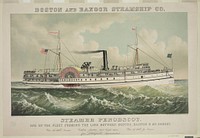 Boston and Bangor Steamship Co. steamer "Penobscot", one of the fleet forming the line between Boston, Bangor & Mt. Destert (1883) by Charles R. Parsons