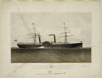 Steamship Adriatic 5,888 tons, 1350 horse power: George Steers naval constructor & builder engines built at Novelty Works New York (1860) by Currier & Ives.