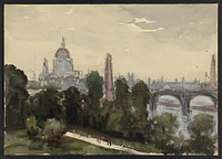 To St. Paul's from my window (between 1890 and 1923) painting in high resolution by Joseph Pennell.