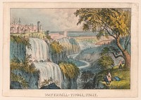 Waterfall at Tivoli Campagna Romana of Italy (1874) by Currier & Ives