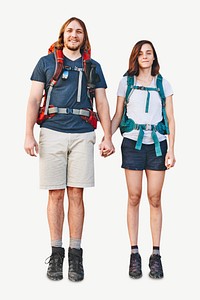 Couple hiking isolated graphic psd