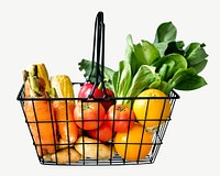 Vegetables basket healthy food psd