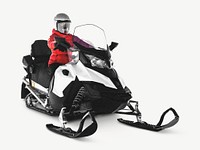Woman motor sled isolated graphic psd