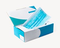 Medical mask box, isolated object