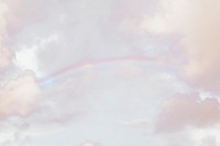 Rainbow cloudy sky collage element psd