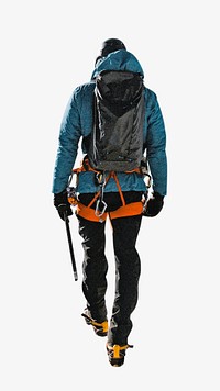 Winter hiker isolated design