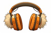 Headphones headset cartoon white background. AI generated Image by rawpixel.