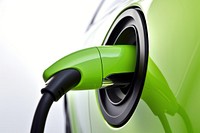 Green electric car charging, design resource. 