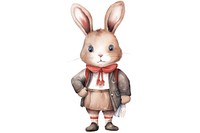 Rabbit wear student uniform standing cartoon rodent. AI generated Image by rawpixel.