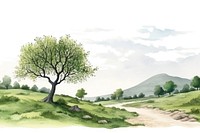 Landscape outdoors drawing nature. AI generated Image by rawpixel.