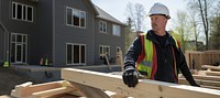 Carpenter working hardhat helmet. 