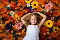 Spring flower garden smile sunflower portrait. AI generated Image by rawpixel.