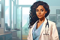Female African American doctor hospital architecture standing. AI generated Image by rawpixel.