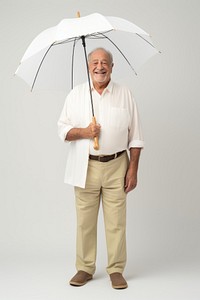 Umbrella portrait smiling adult. 