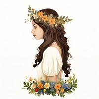 A spring flower crown portrait plant photo. AI generated Image by rawpixel.