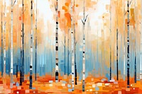 Autumn abstract painting birch. AI generated Image by rawpixel.