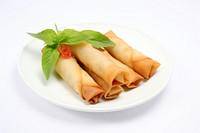 Fried spring roll plate food dish. AI generated Image by rawpixel.