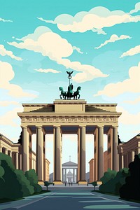 Brandenburg Gate landmark city gate. AI generated Image by rawpixel.