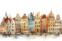 Buildings architecture painting house. AI generated Image by rawpixel.