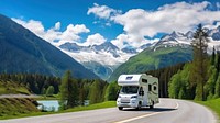 Motorhome camper van RV road trip.  