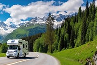 Motorhome camper van RV road trip.  