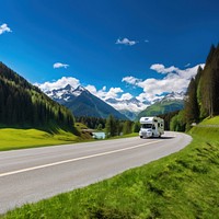 Motorhome camper van RV road trip.  