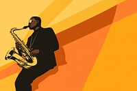 Aesthetic illustration of a black people playing saxophone.  