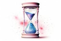 Galaxy Celestial hourglass white background astronomy deadline. 