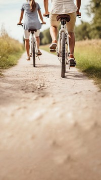 People riding bicycle. 