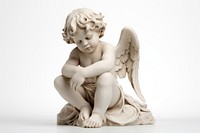 Cherub statue angel white. AI generated Image by rawpixel.