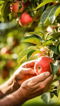 Apple picking farmer plant. 