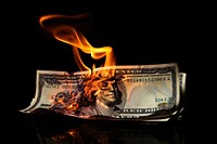 Flame banknote dollar money. AI generated Image by rawpixel.
