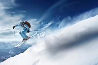 Skiing sports recreation outdoors. 