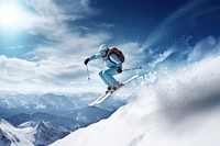 Skiing sports recreation outdoors. 