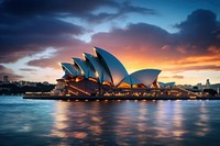 Landmark opera sydney opera house architecture. AI generated Image by rawpixel.
