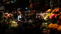 Flower shopping market adult. 