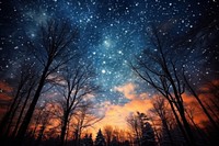 Night sky landscape outdoors. 